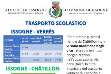 Trasporto scolastico Issogne/Verres